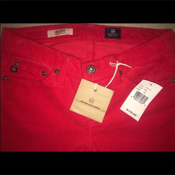 ❌SOLD❌ AG Adriano Goldschmied Red Cords Cigarette - Picture 4 of 7